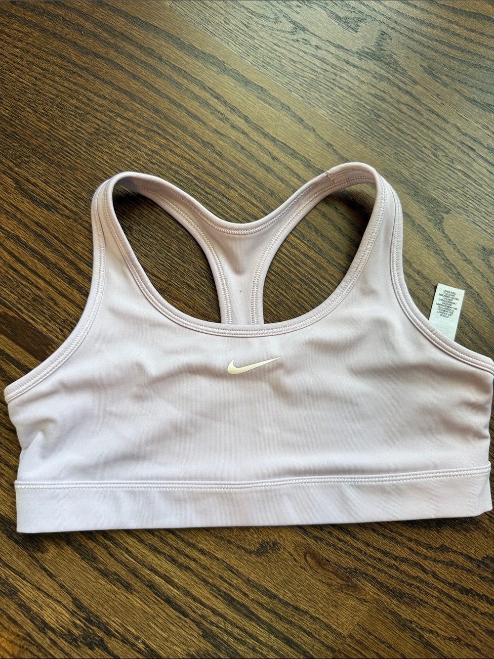 Nike Pale Purple Racerback Sports Bra with White Swoosh